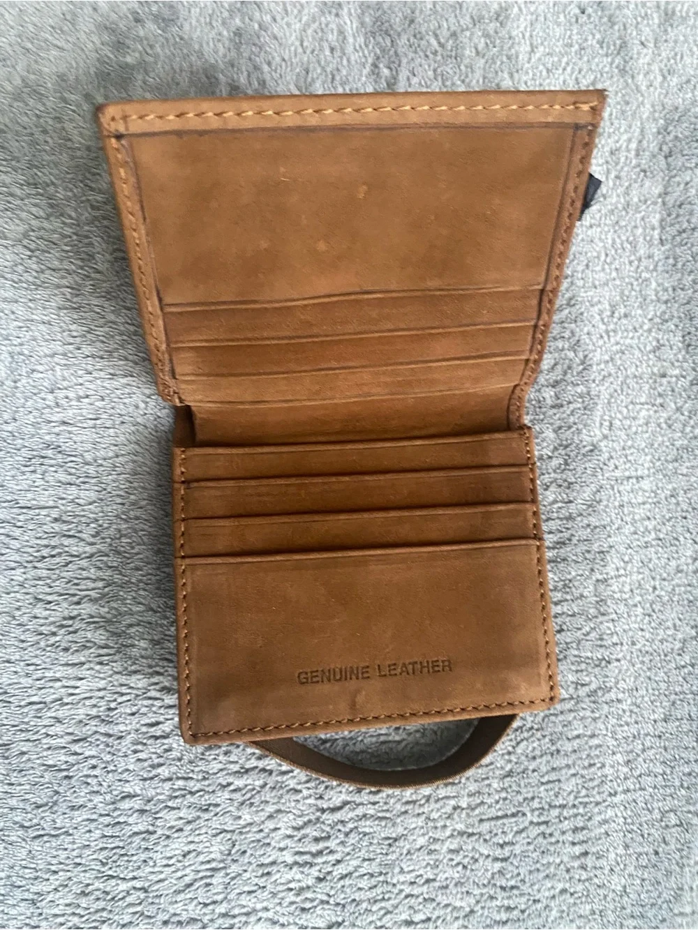 Genuine Leather Brown Minimalist Wallet ID Window